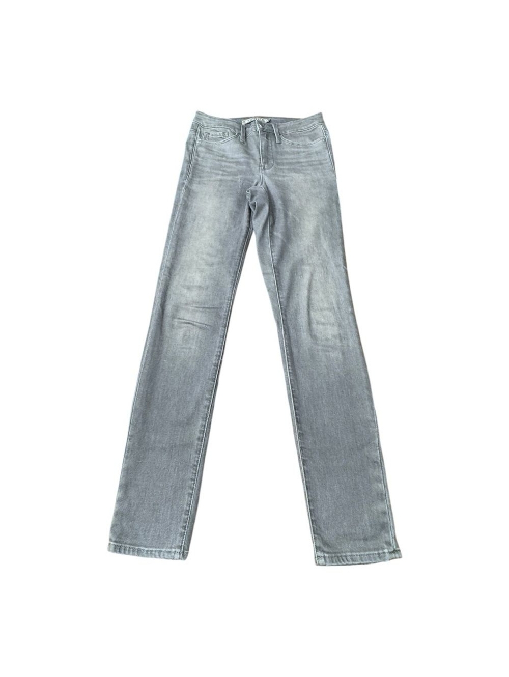 Athleta Sculptek Skinny Jeans Gray Wash Pockets Mid Rise Zip Women’s Size 4